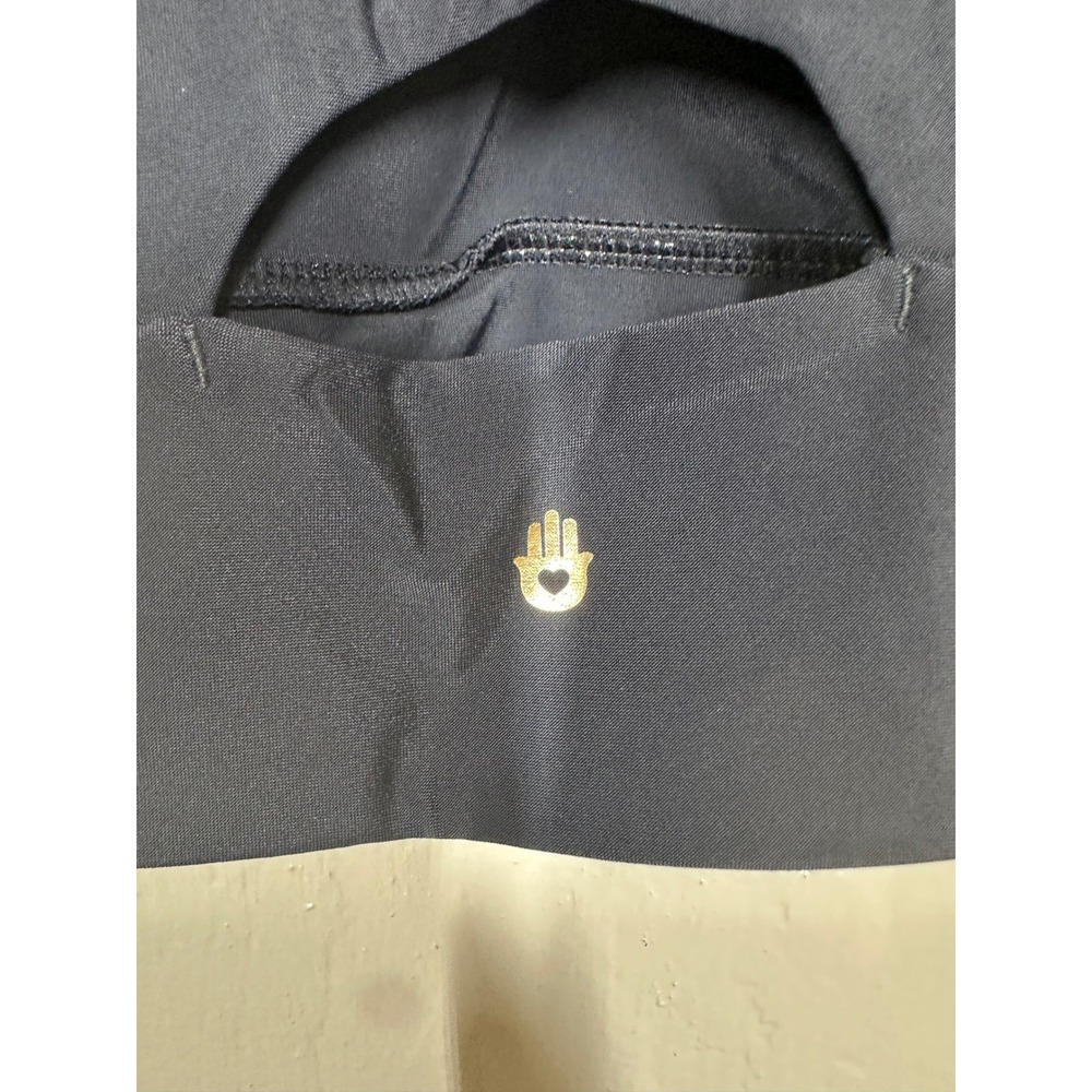 Spiritual Gangster Sports Bra Womens S Black V-Neck Racerback Keyhole Activewear - Picture 4 of 7